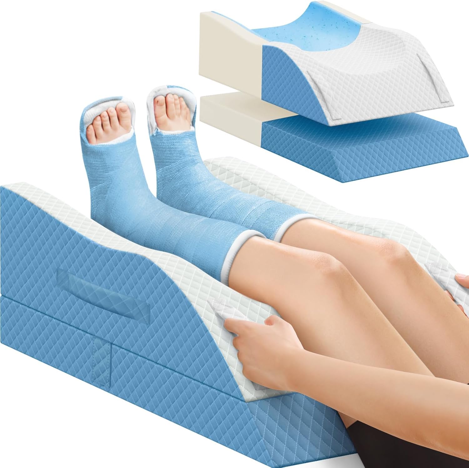TranquilRelax TranquilRelax Elevation Pillows for Leg After Surgery, Memory Foam Adjustable Wedge Pillow for Injury or Rest, Ankle P…