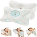 DumosLifestyle DUMOS Cervical Neck Pillow, Cooling Ergonomic Memory Foam Pillows for Neck with Breathable Pillowcase, Dual Height Orthopedi…