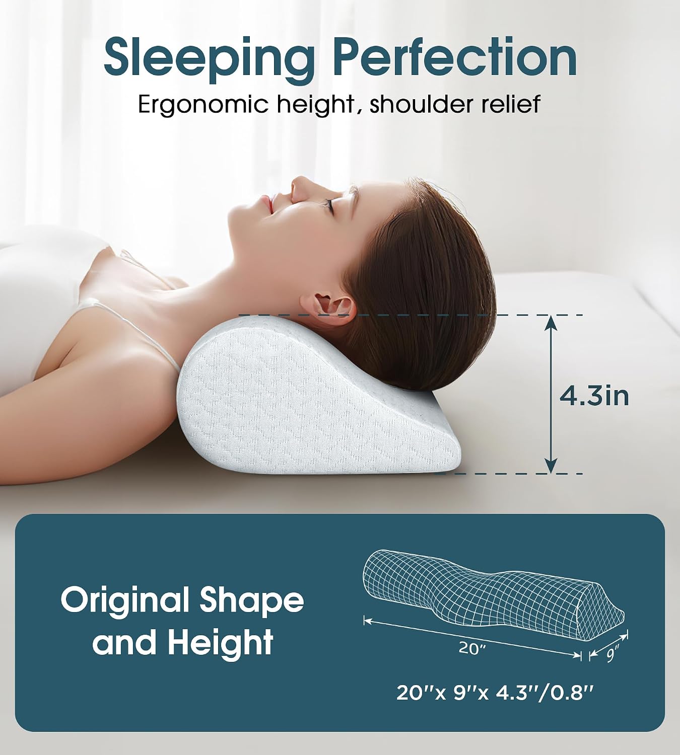 Demelon Cervical Neck Pillows for Sleeping, High-Density Memory Foam Pillow Neck for Bolster Support and Shoulder Relaxer, Decompression De…