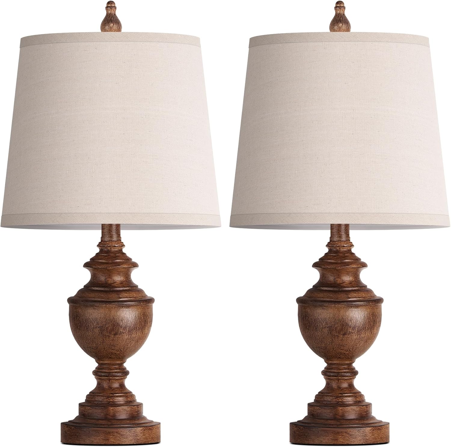 PARTPHONER Retro Table Lamps Set of 2, Bedside Lamp for Bedroom Rustic Farmhouse Table Lamps for Living Room, Vintage Nightstand Lamps…