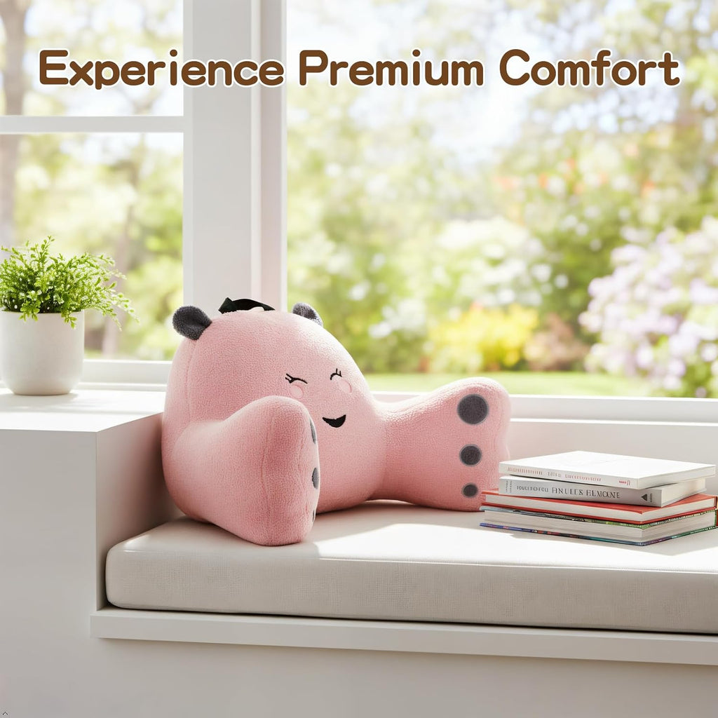 Ajicong Reading Pillow for Sitting in Bed Couch Teens/Adult, Back Rest Pillow for Sitting Up in Bed with Shredded Memory Foam, Includes Arm…
