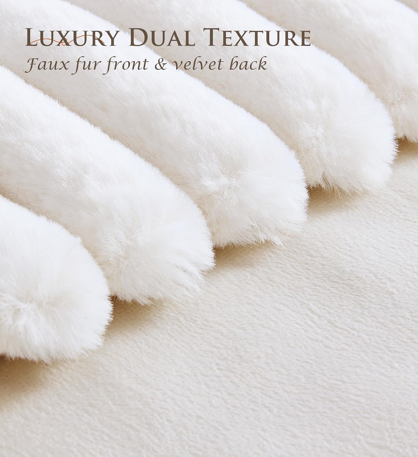 MEGAYES Pack of 2 Throw Pillow Covers 18x18 Decorative Solid Plush Faux Fur with Soft Velvet Back, Square Striped Cushion Cases Mode…