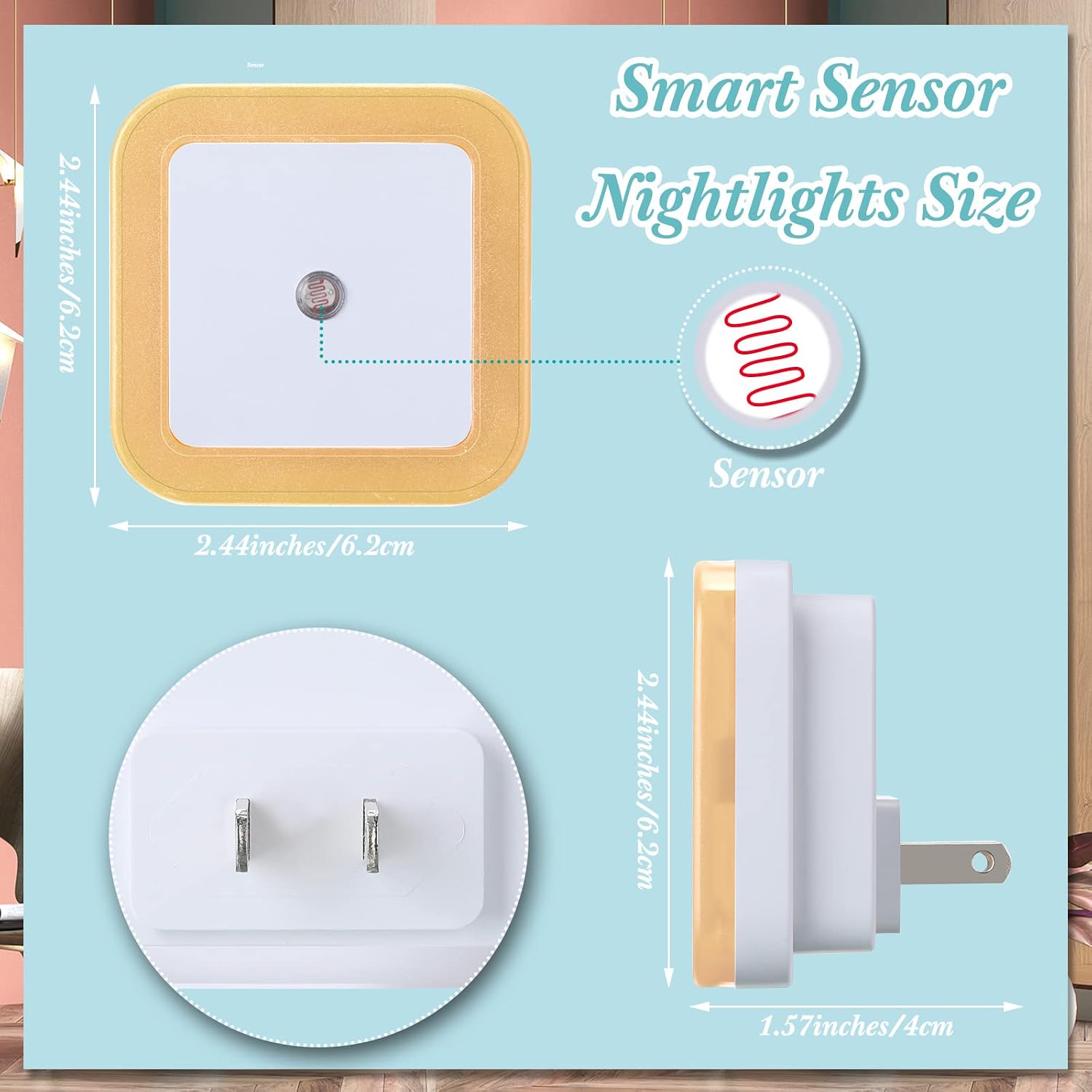 Hortsun 24 Packs LED Night Lights Plug into Wall with Smart Dark Sensor Automatic Hallway Plug in Lights for Bedroom, Bathroom, Toilet…