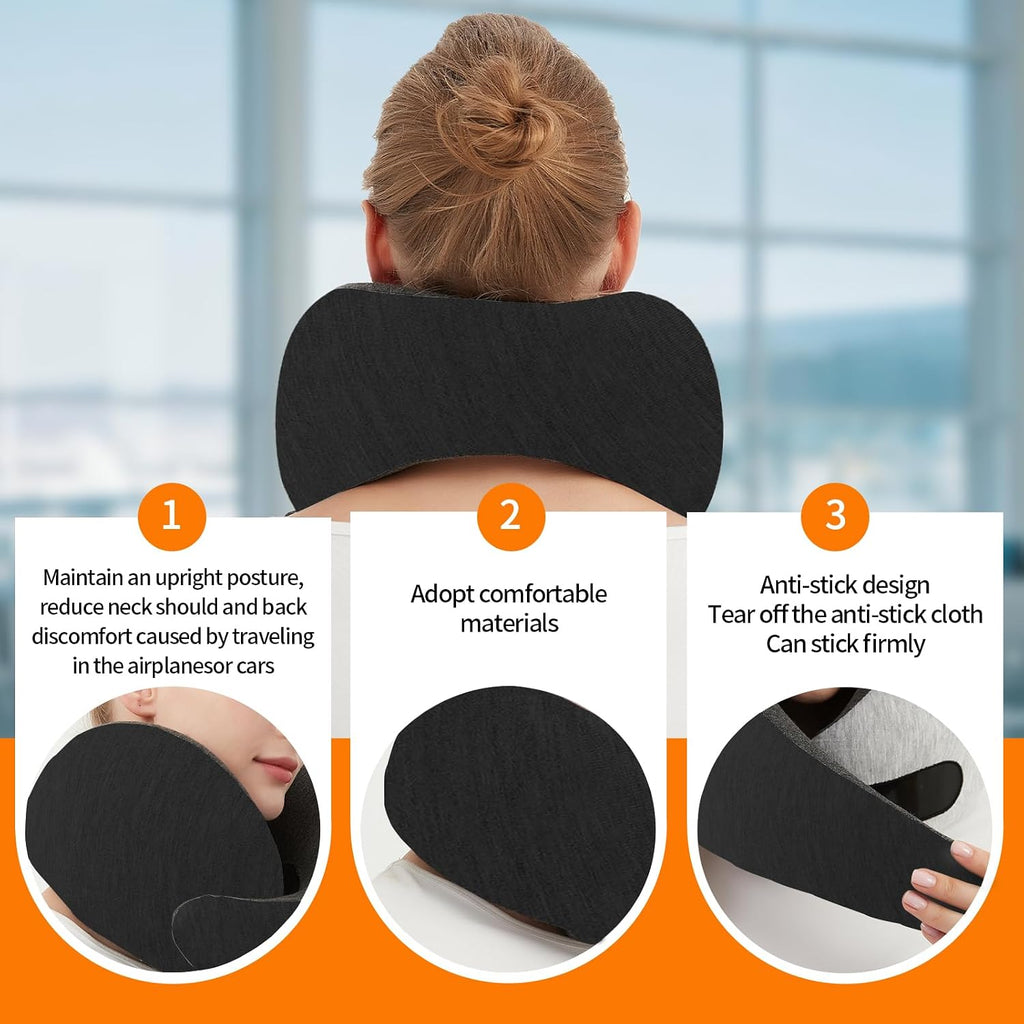 Travel Neck Pillow for Airplane – Memory Foam 360° Support Compact Design Ergonomic Flight Pillow for Sleeping & Neck Support Portable…