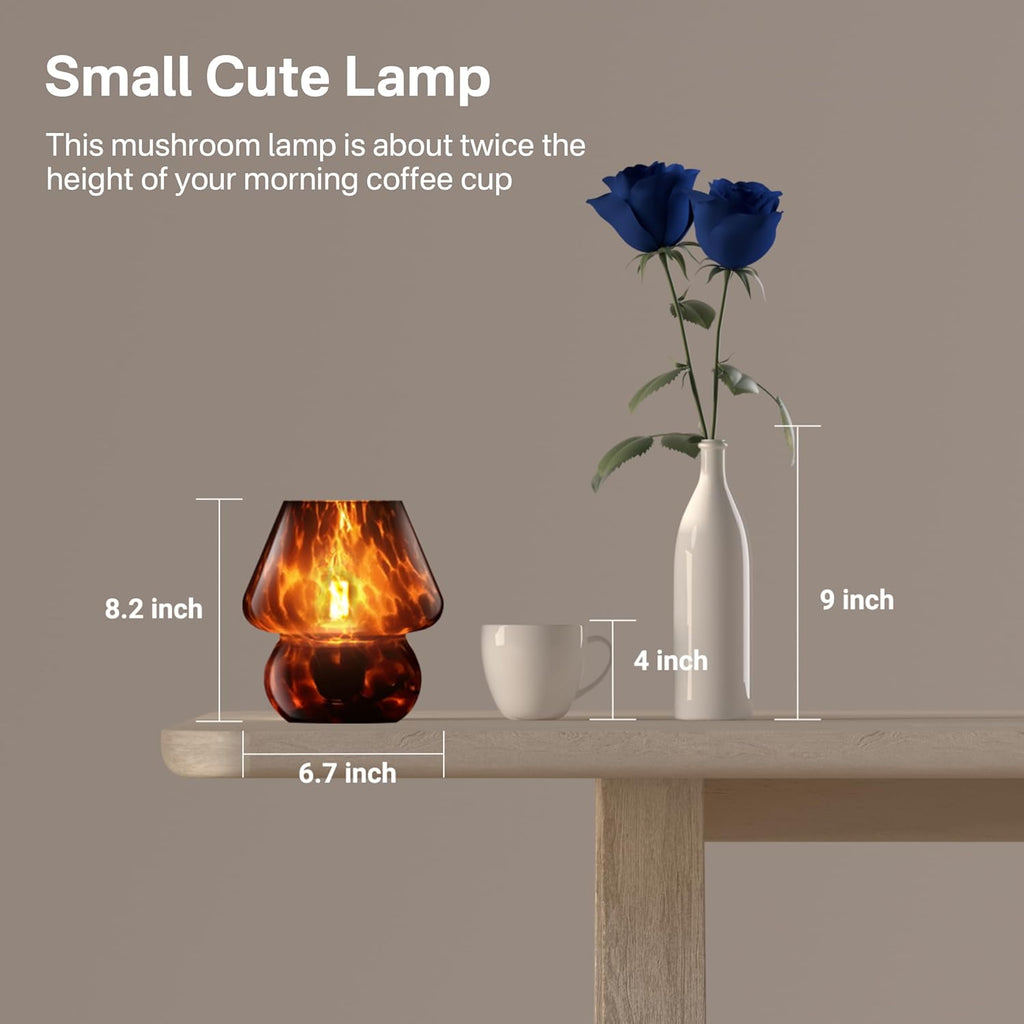 Dawnwake Mushroom Lamp Small Lamp Table Lamp for Bedroom, Desk Bedside Lamps for Living Room, Mushroom Decor Cute Mini Modern Mid Century…