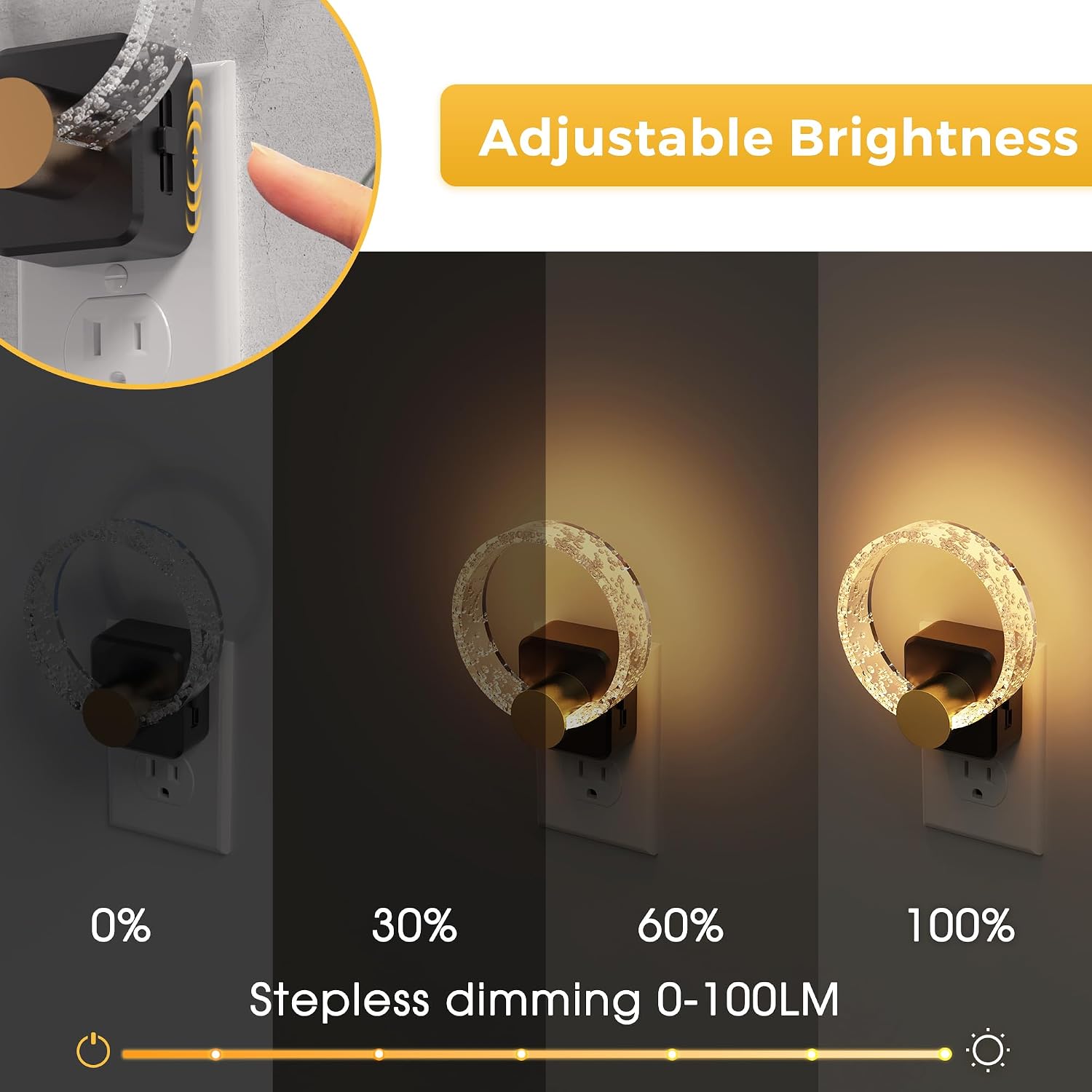 L LOHAS LED Night Lights Plug into Wall, 2 Pack Plug in Night Lights with Light Sensor, 3000K Soft White, 0-100LM Brightness Adjustable…