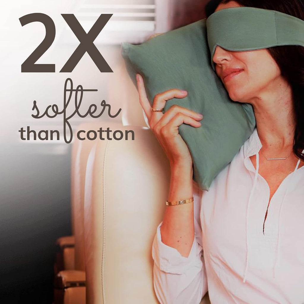 Happyluxe Odyssey Travel Pillow for Long Flights - Soft, Small, Alternative to Down and Memory Foam. 17 x 13in - Made in The USA, Sage…