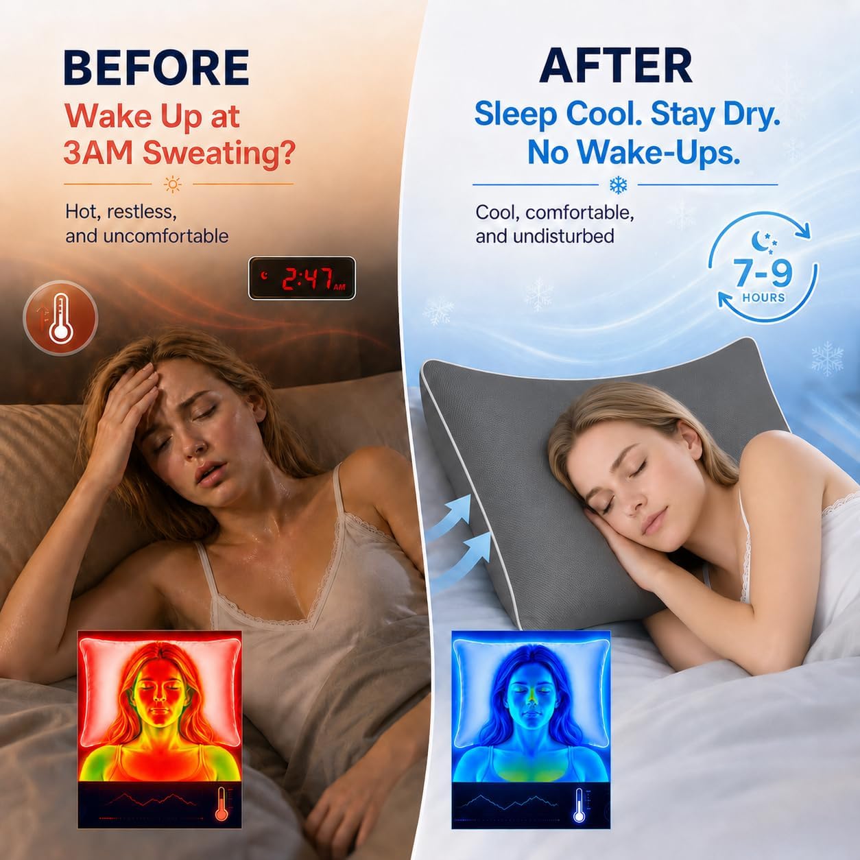 Cieltown Cooling Pillow Cases for Hot-Sleepers: Q-Max ≥0.4 Nylon Spandex Cool-to-Touch for Night Sweats - Waffle Weave for Dry & Com…