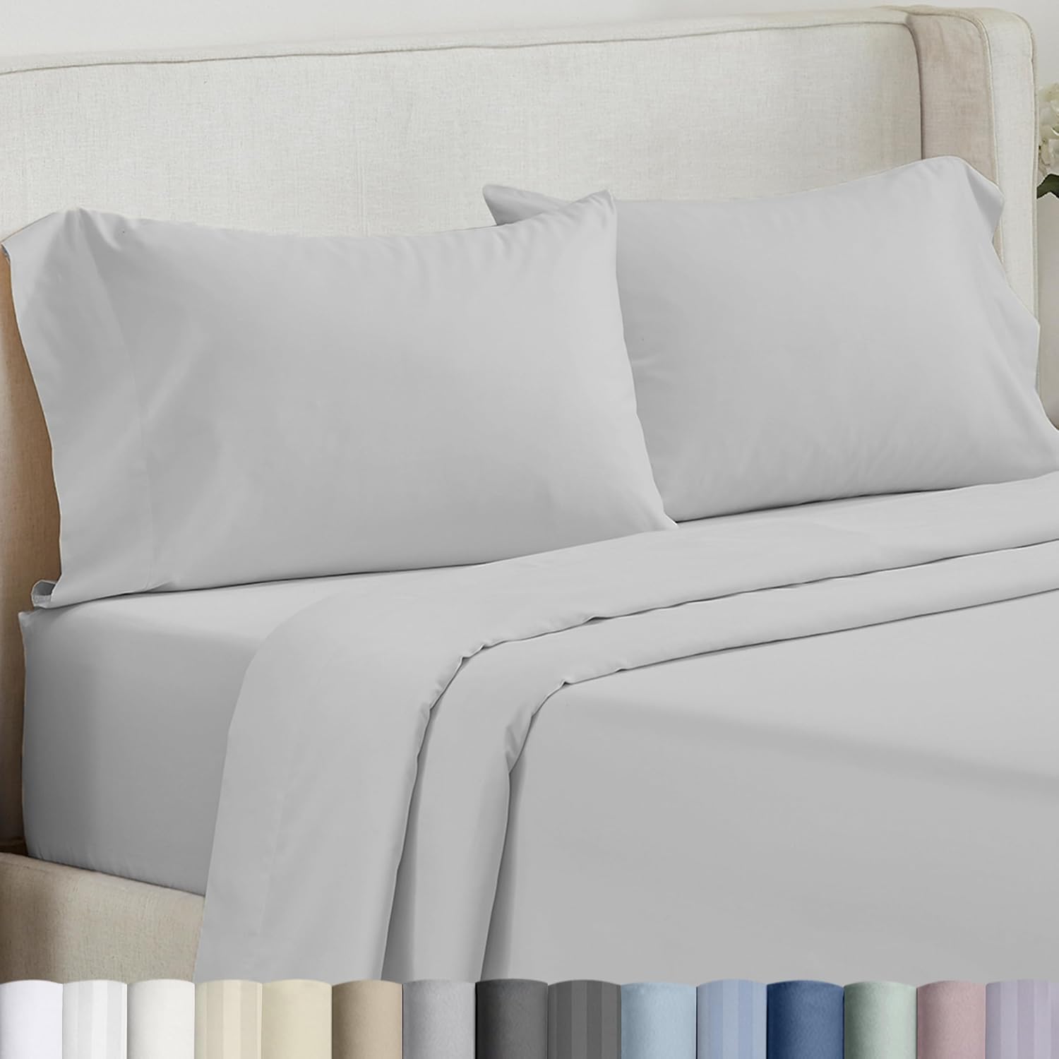 CALIFORNIA DESIGN DEN Soft & Silky 500 Thread Count 100% Cotton is Cool & Smooth, Set of 2 Standard Pillowcases Fits Standard & Queen…