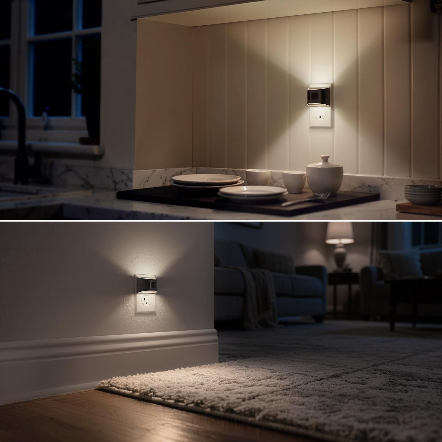 DORESshop LED Night Light[4 Pack], Night Lights Plug into Wall, 3 Mode Plug in Night Light with Motion Sensor, Dusk to Dawn Sensor, 5000K…