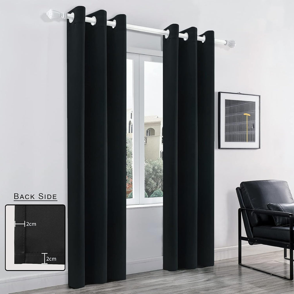 Pickluc Grommet Blackout Curtain for Bedroom, Light Blocking Drapes, Thermal Insulated, Noise Reduction, 42 Inches Wide x 84 Inches Long, B…