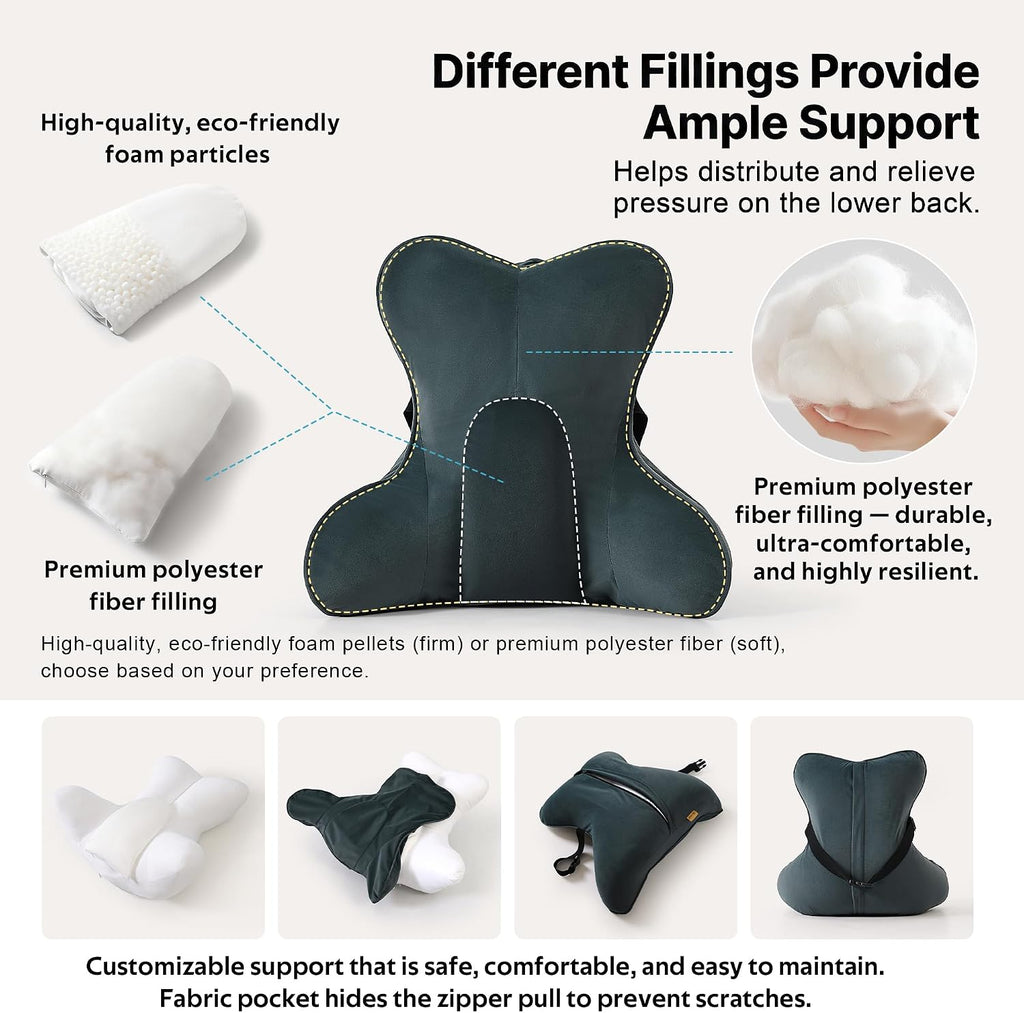 Ailuteie Lumbar Support Pillow(Pat. Pend) for Lower Back – Multi-Functional Ergonomic Lumbar Cushion, Reading Pillow for Office Chair, Car…