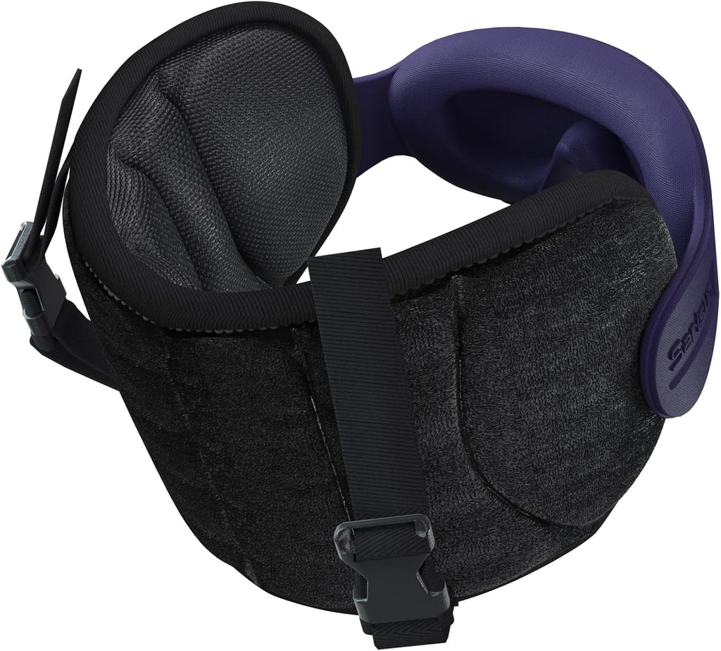 SARISUN Travel Pillows for Airplanes, Airplane Pillow with Purple Sleep Eye Mask, 360° Neck Support Headrest, Portable Airplane Travel…