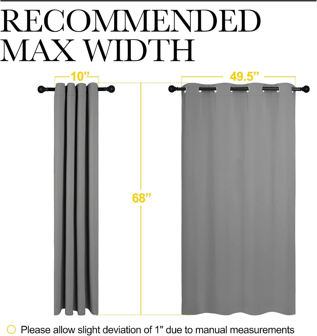 NICETOWN Silver Grey Blackout Curtain Panels for Bedroom, Thermal Insulated Grommet Top Blackout Draperies and Drapes for Basement (2…