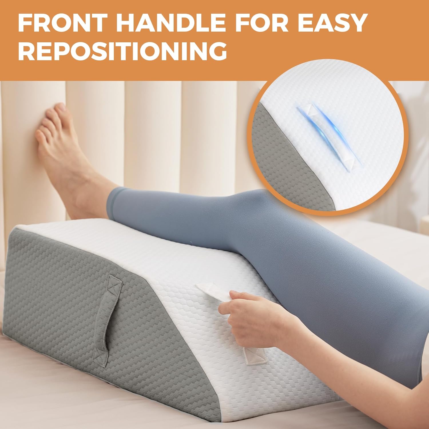 EnjoyaBetterLifeFromHere BIEEZZK Leg Pillow Elevation Blood Circulation, Leg Elevating Pillows for After Surgery, Sleeping, Memory Foam Wed…