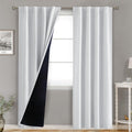 BGment Greyish White 100% Blackout Curtains for Bedroom, 84 inch Panels Black Out Rod Pocket and Back Tab Double Layer Room Darkening…