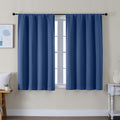 Simplebrand Ava Royal Blue Short Blackout Curtains for Bedroom 45 Inches Long 2 Panels Set, Solid Thermal Insulated, Energy Saving Window T…