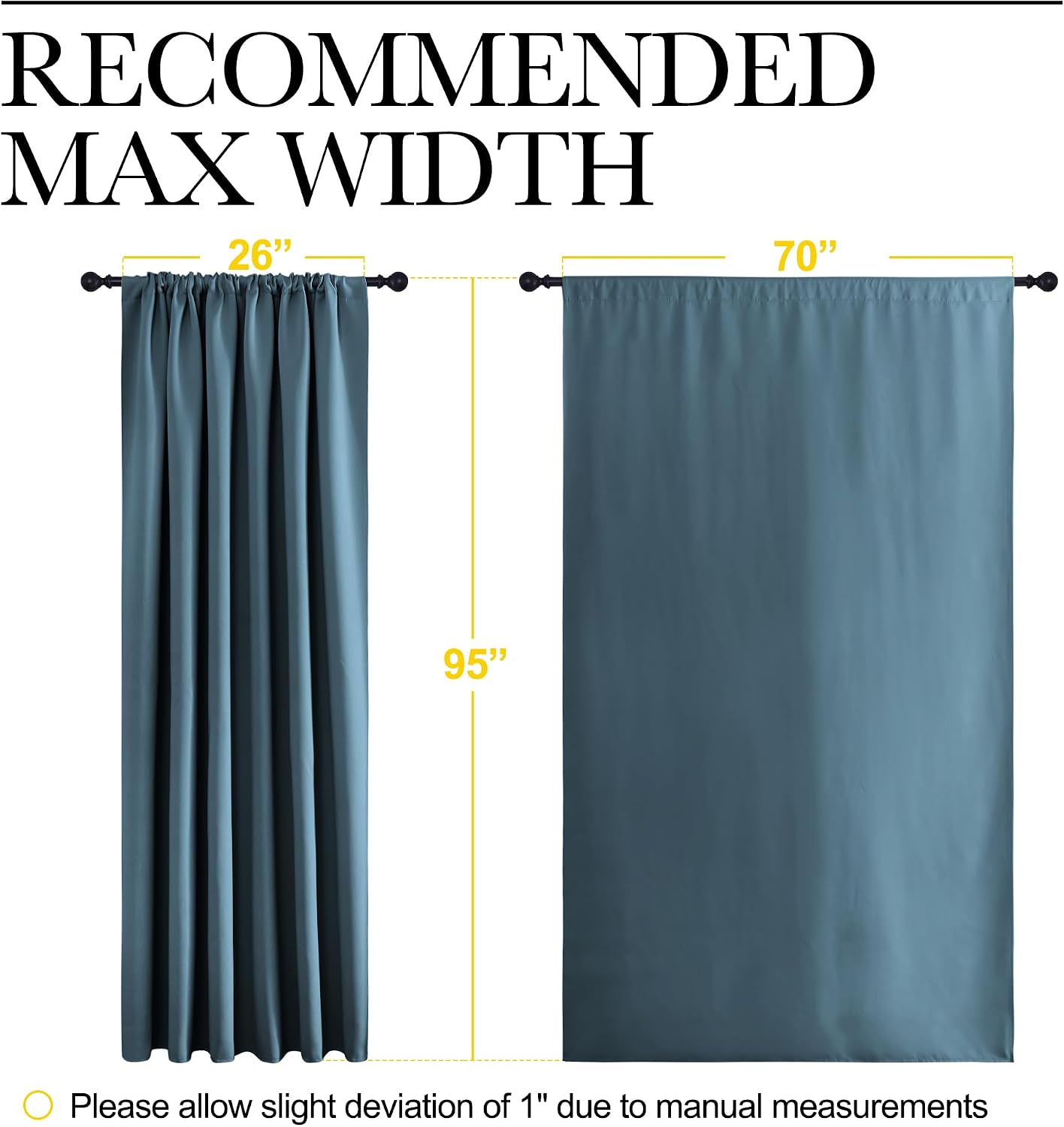 Nicetown 2 Panels Blackout Curtains, Rod Pocket Thermal Insulated Drapess for Bedroom, Privacy Protection easy maintenance Heavy Duty…