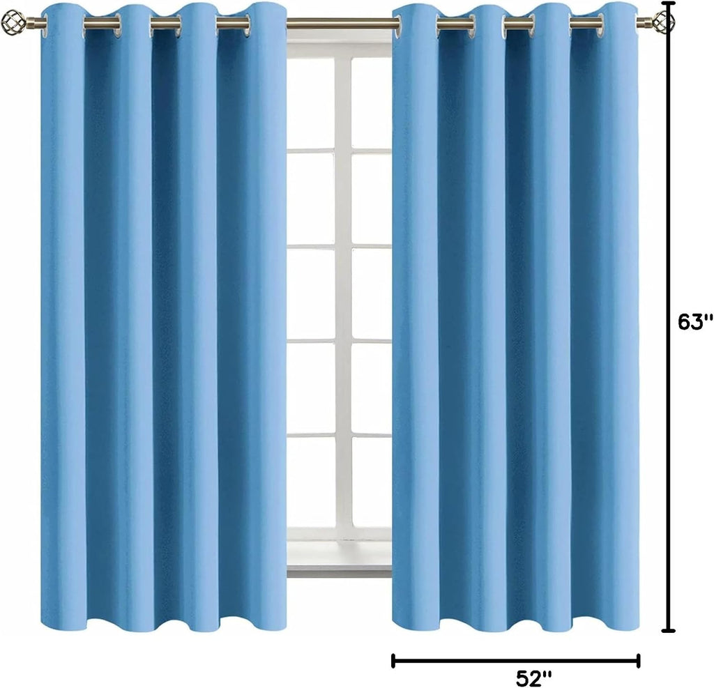 BGment Room Darkening Curtains 63 Inches Long - Grommet Thermal Insulated Drapes Window Treatment Curtains for Bedroom, 2 Panels, 52 x 63 I…