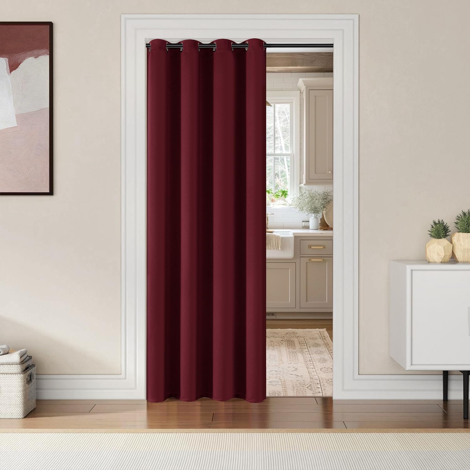 ChrisDowa Blackout Door Curtains for Doorway Privacy, Grommet Closet Curtains for Bedroom Closet Door, Thermal Insulated Doorway Cover Room…
