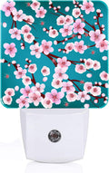 Cherry Blossom Night Light, Plug Into Wall Decor for Stairway, Hallway, Kitchen, Dusk to Dawn Sensor Nightlights for Boys/Girls/Women/Men…