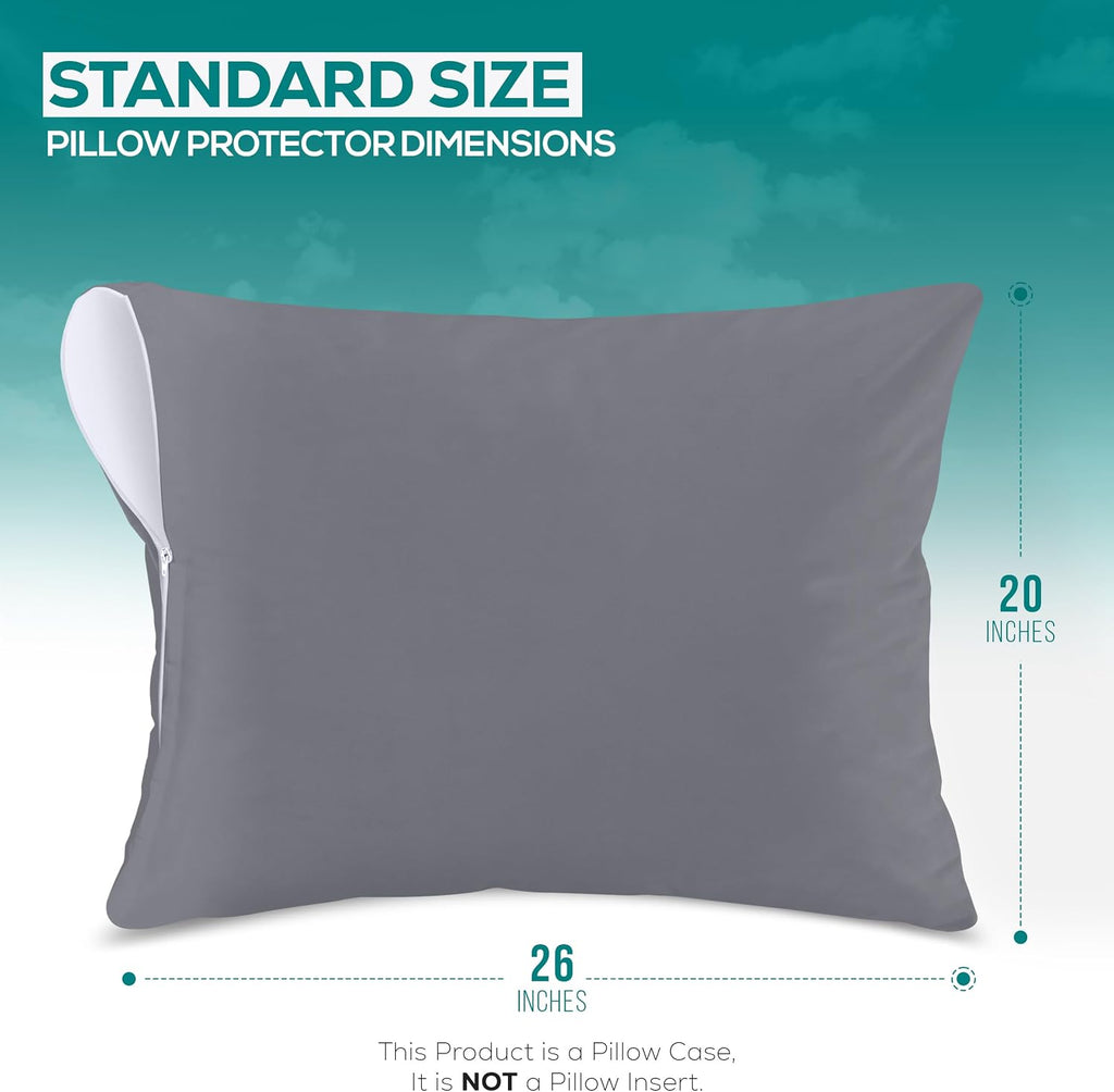 Utopiabedding Utopia Bedding 100% Waterproof Pillow Protectors with Zipper Standard Size (Set of 2), Bed Bug and Dust Mite Proof Zippered P…