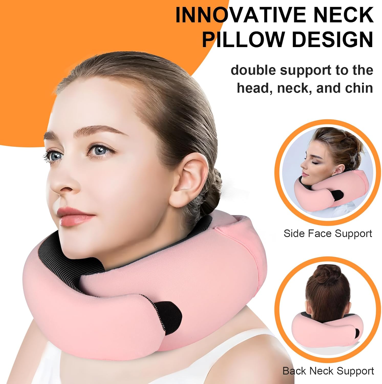 Vzpeun Travel Pillow - Hooded Neck Pillow Airplane Memory Foam Filling for Plane, Office, Cars Sleeping, Road Trip, Long Flights, Airplane…