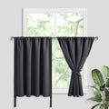 Jiuzhen Short Blackout Curtains for Small Window - Cafe Room Darkening Privacy Energy Saving Window Curtains Tiers for Bathroom, Kitchen, W…