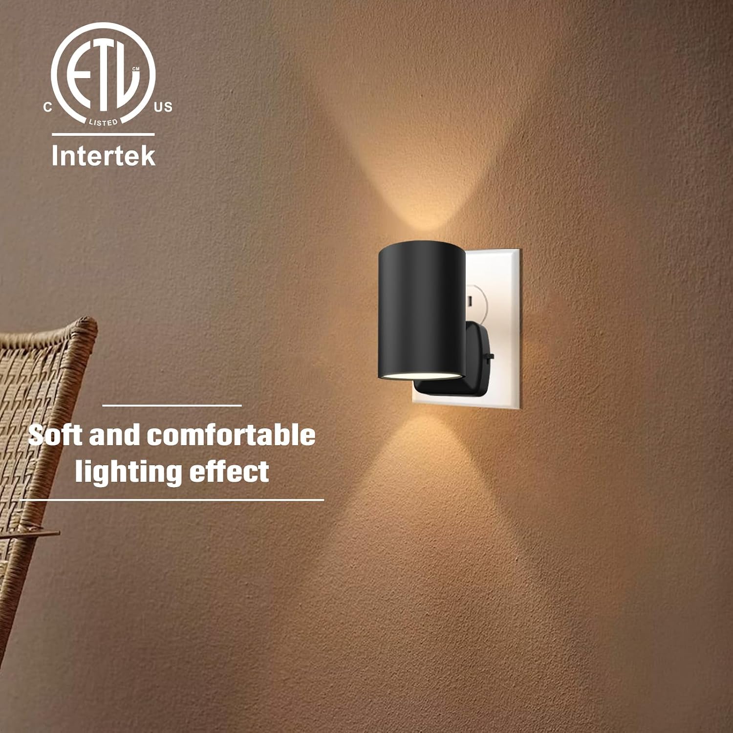 ETL Certified 5700K Night Light, Modern Nightlights Plug in Wall, Dusk to Dawn Sensor LED Night Light, Cool White, Adjustable Brightness…