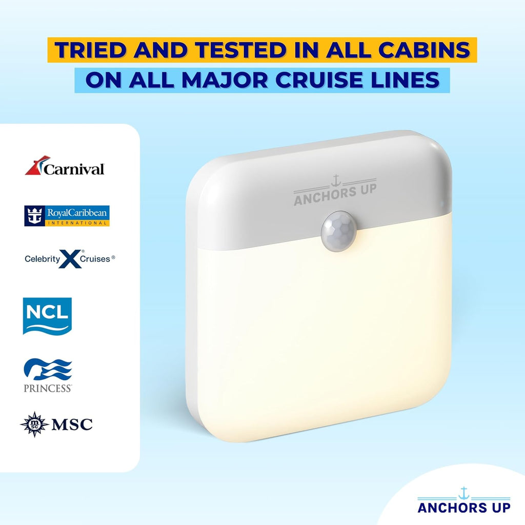 Cruise Cabin Magnetic Night Light with Motion Sensor USB Rechargeable – LED Motion Sensor Light – Warm White – for Carnival, Royal…