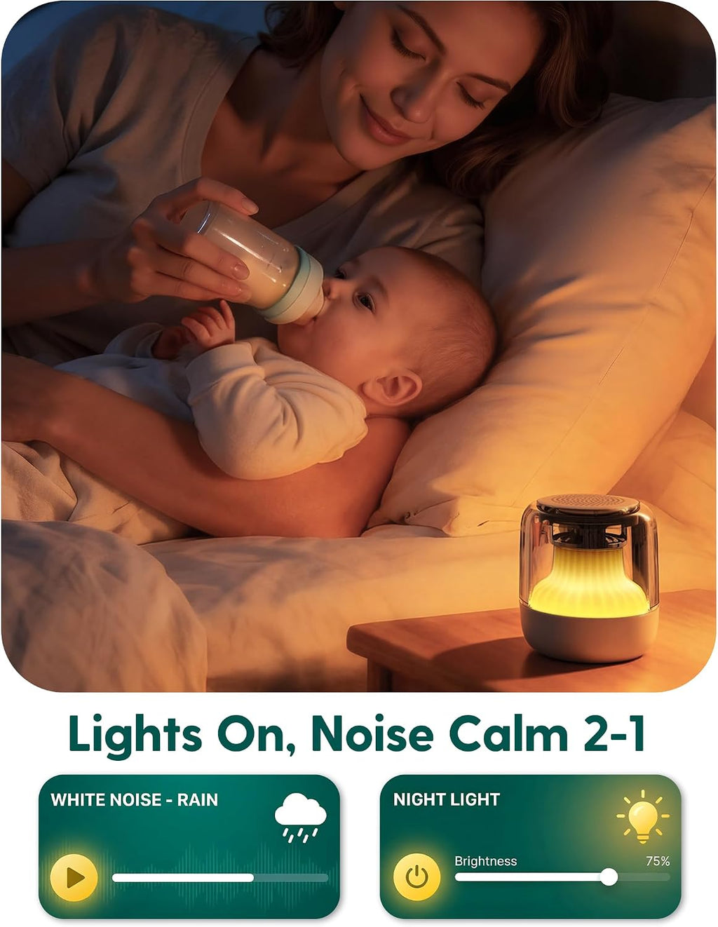 Babelio Pocket Glow White Noise Sound Machine - Upgraded 7 Color Night Lights, 20 Non-Looping Sounds, Timer & Memory Function, Portable for…