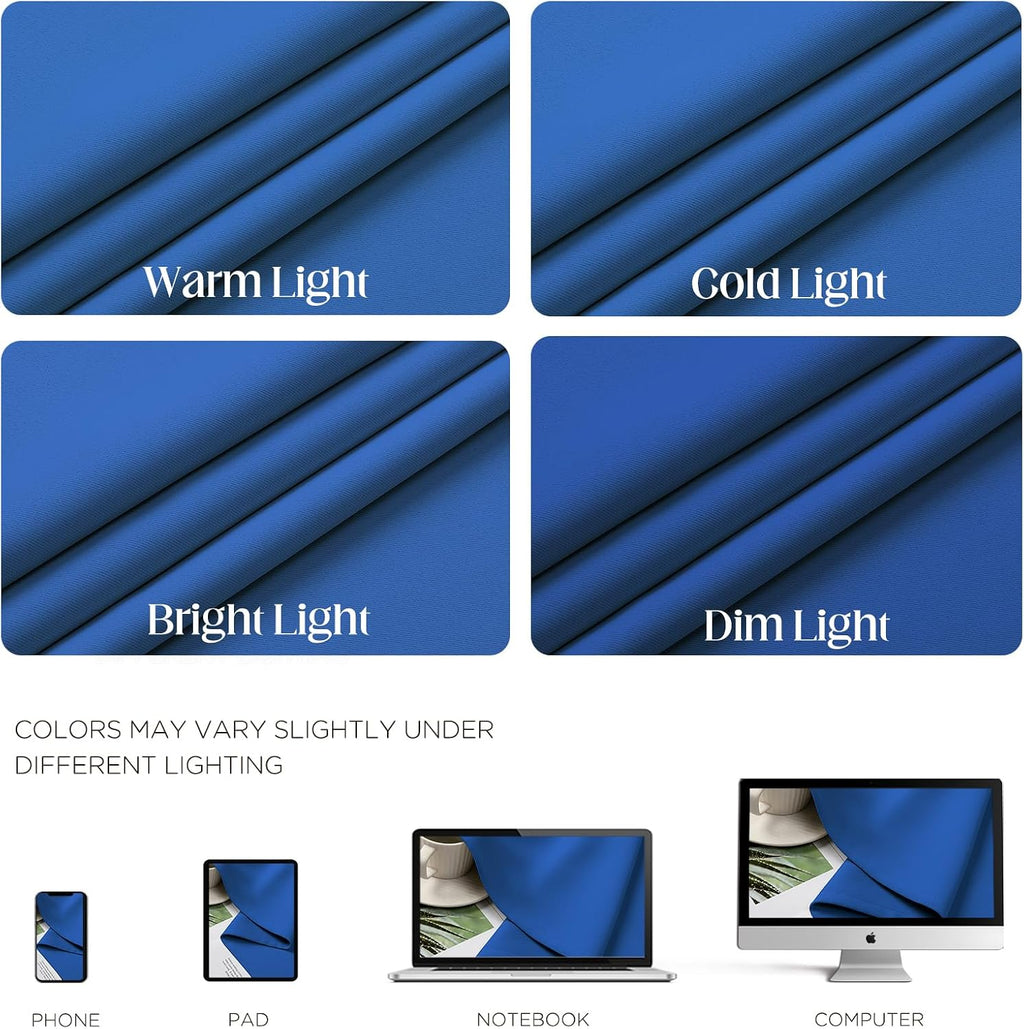 CUCRAF Custom Dark Blue Blackout Curtains 1 Panel Set, Thermal Insulated Grommet Room Darkening Curtain for Living Room Bedroom, Light…