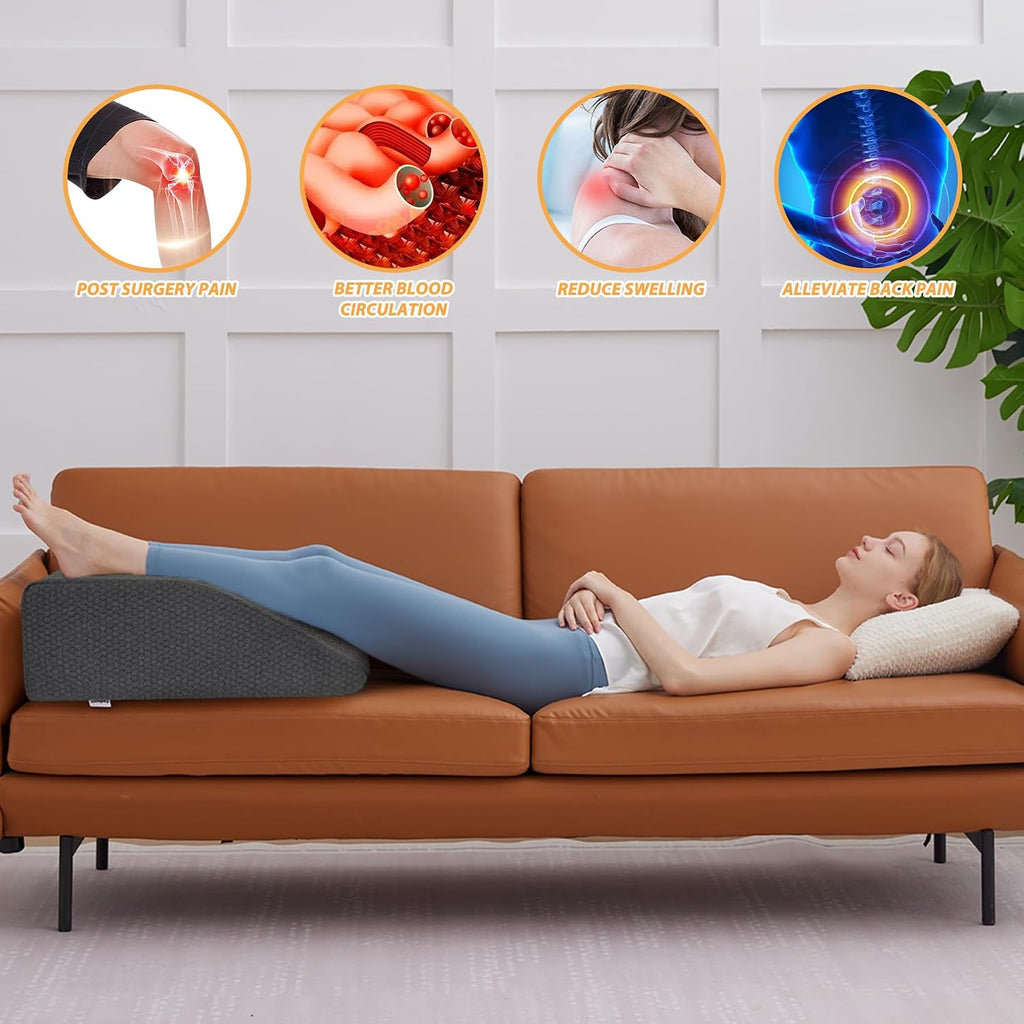 Bedluxe Leg Elevation Pillows, Leg Pillows for Sleeping, Cooling Gel Memory Foam Top, Wedge Pillow for Legs, Leg Wedges for Circulation…