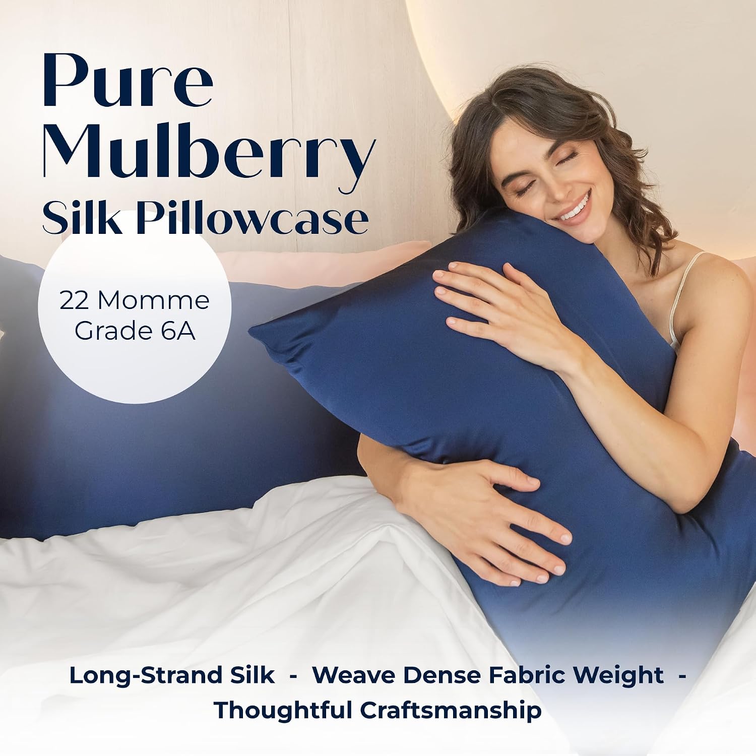 Mulberry Silk Pillowcase – Pure Silk Pillow Cover for Healthier Hair & Smoother Skin – Soft, Breathable and Temperature-Regulating…