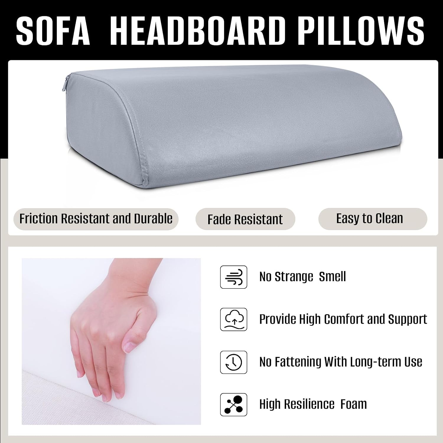 2PCS Sofa Couch Back Cushions, Backrest Support Pillow for Elderly, Extra Large Thick Lumbar Support Pillow for Home (6x24x13.2 in…