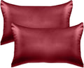 Elegantcomfort Elegant Comfort 2-Pack Cooling Viscose Satin Pillowcase Set with Hidden Zipper Closure, Silky Smooth for Hair and fabric…