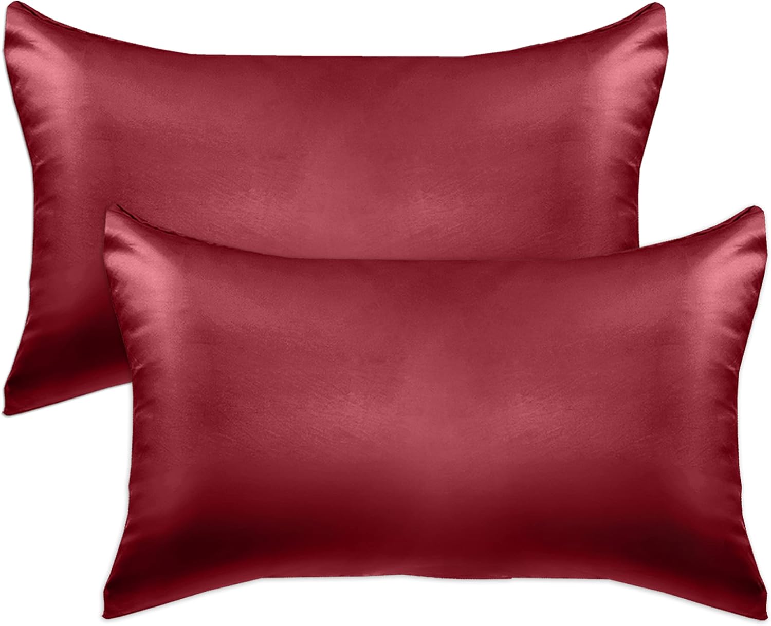 Elegantcomfort Elegant Comfort 2-Pack Cooling Viscose Satin Pillowcase Set with Hidden Zipper Closure, Silky Smooth for Hair and fabric…