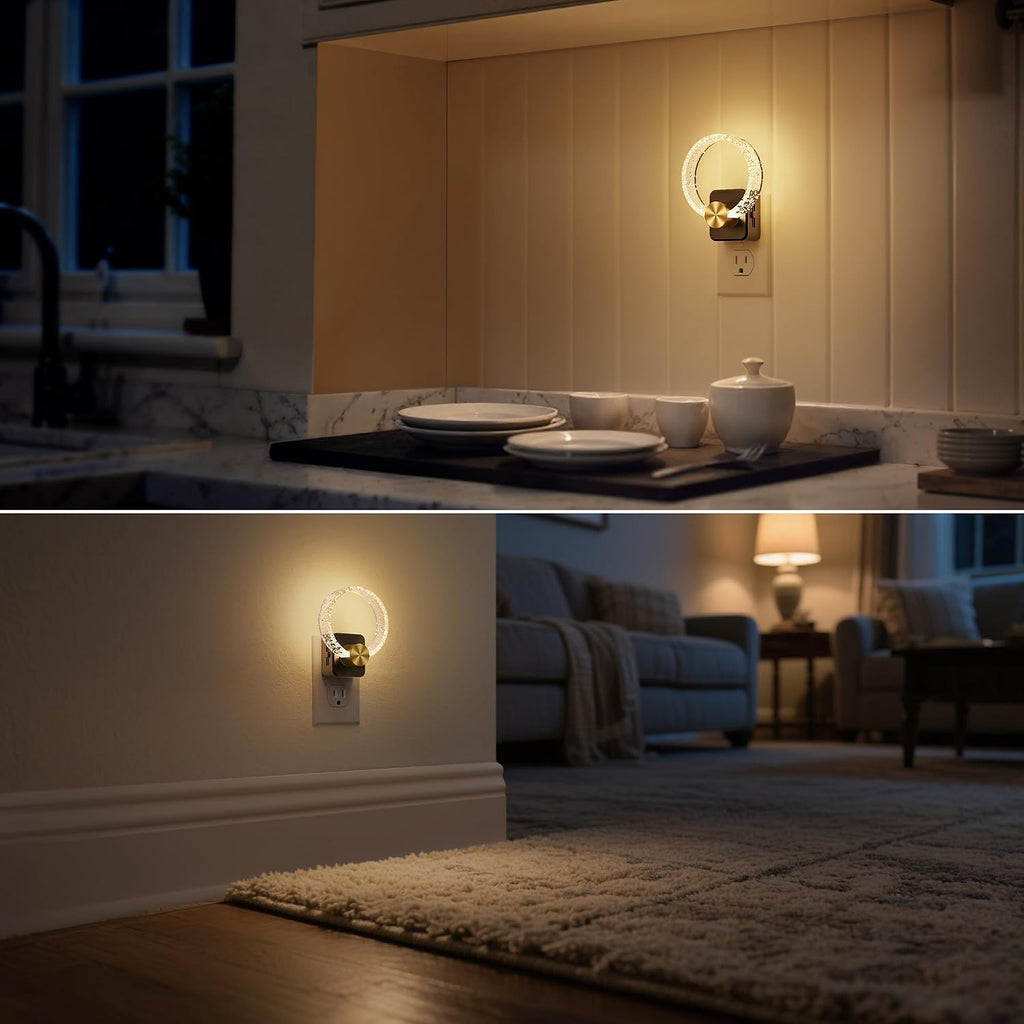DORESshop LED Night Light, Decorative Night Light Plug Into Wall with Dusk-to-Dawn Sensor, Dimmable Nightlights, Adjustable Brightness…