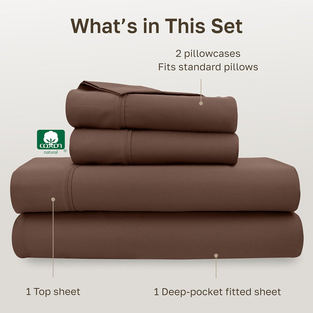 CaliforniaDesignDen California Design Den Soft 100% Cotton Bed Sheets Full Size Set, 400 Thread Count Good Housekeeping Award Winner, Silky…