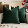 Miulee Army Green Velvet Throw Pillow Covers 20x20 Soft Decorative Solid Square Cushion Cases Pack of 2 Modern Luxury Home Decor for Couch,…
