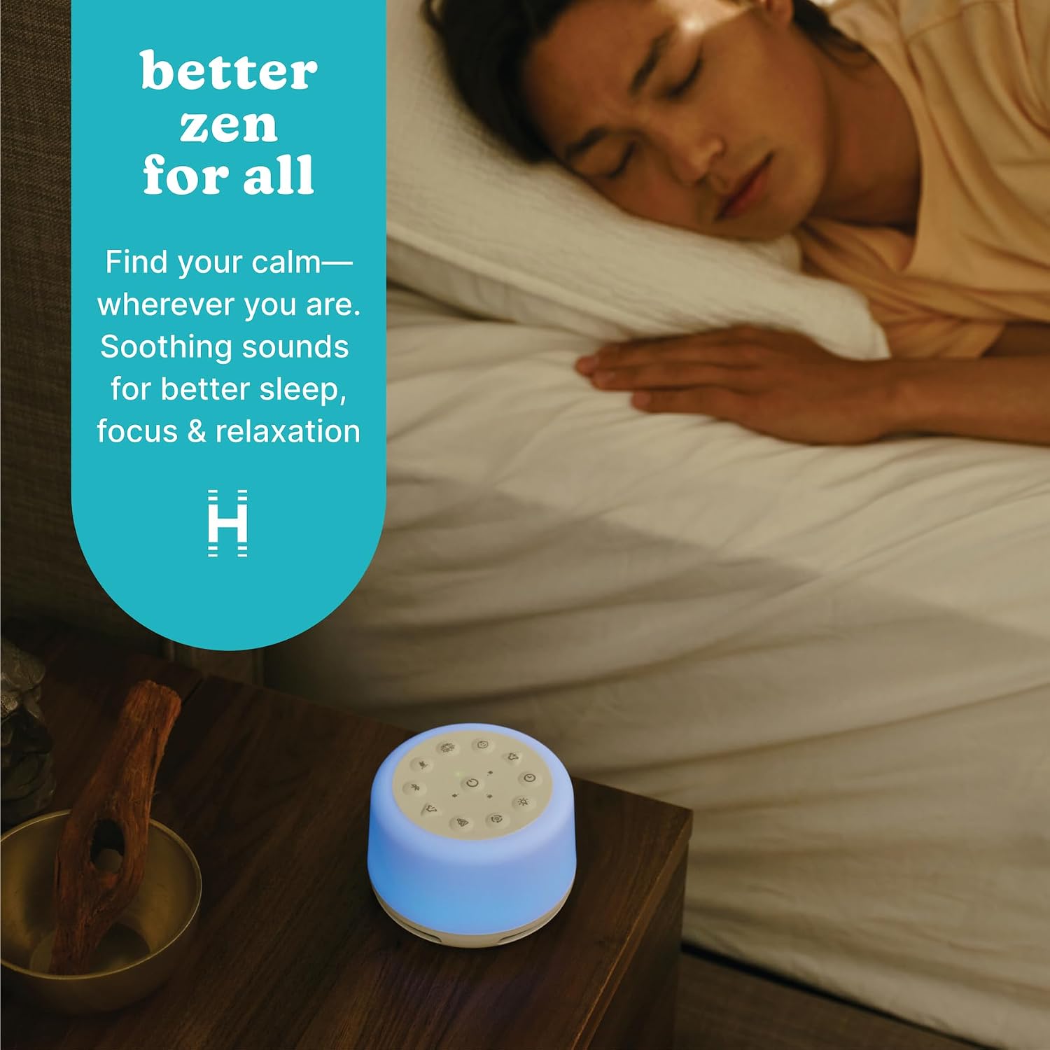 Homedics SoundSleep Aura, Sound Machine for Better Sleep, 7-Color Mood-Enhancing Light, 28 Soothing Sounds, Bluetooth Compatible…