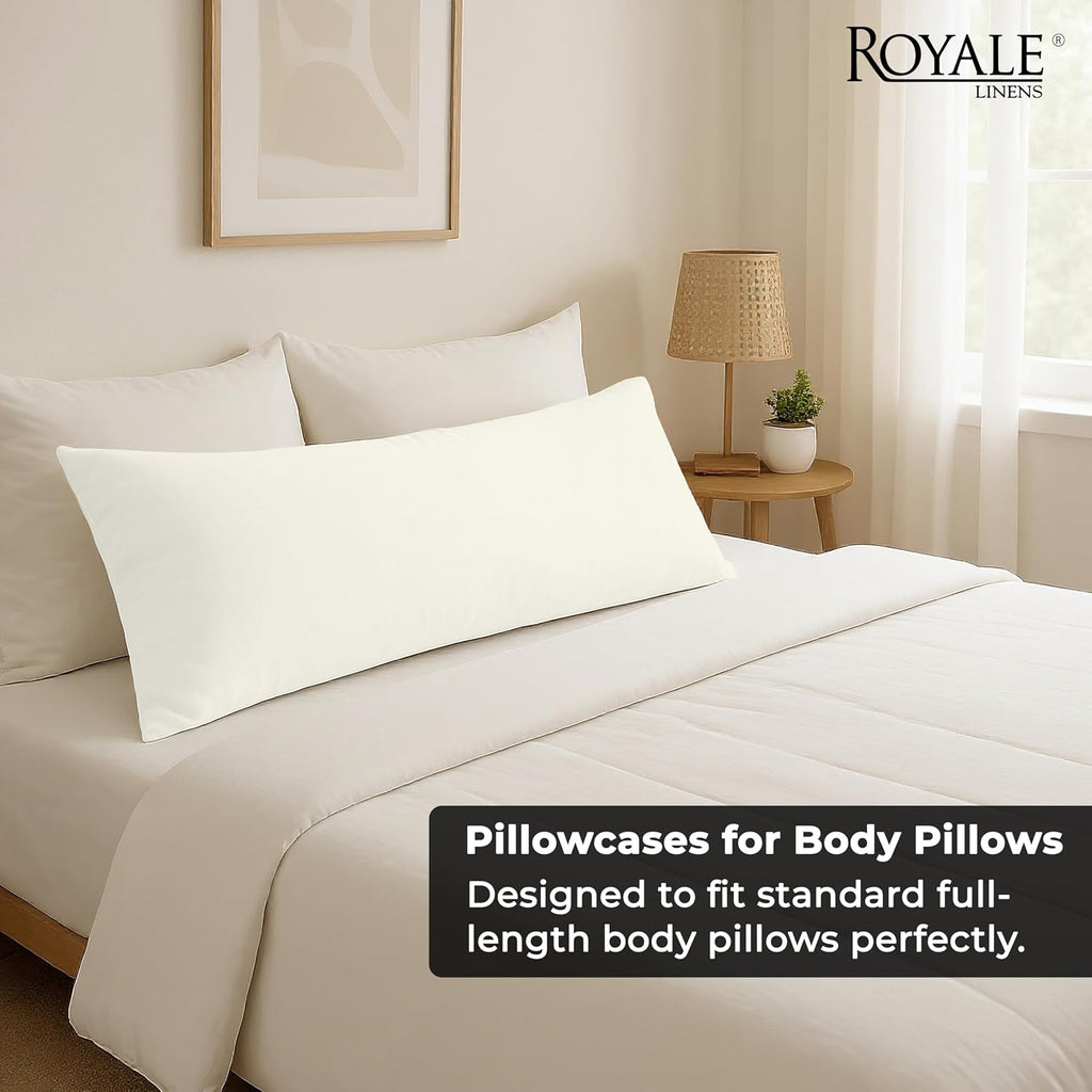 Royalelinens Royale Linens Body Pillow Cover - Double Brushed 1800 Microfiber - 20"x54" with Hidden Zipper Closure - Wrinkle & Fade Resista…