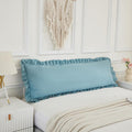 Merryword Dusty Blue Body Pillow Cover 20x54inches Long Pillowcase Ruffled Fringe Decor Sham Cute Pillowcase (1 Body) Blue