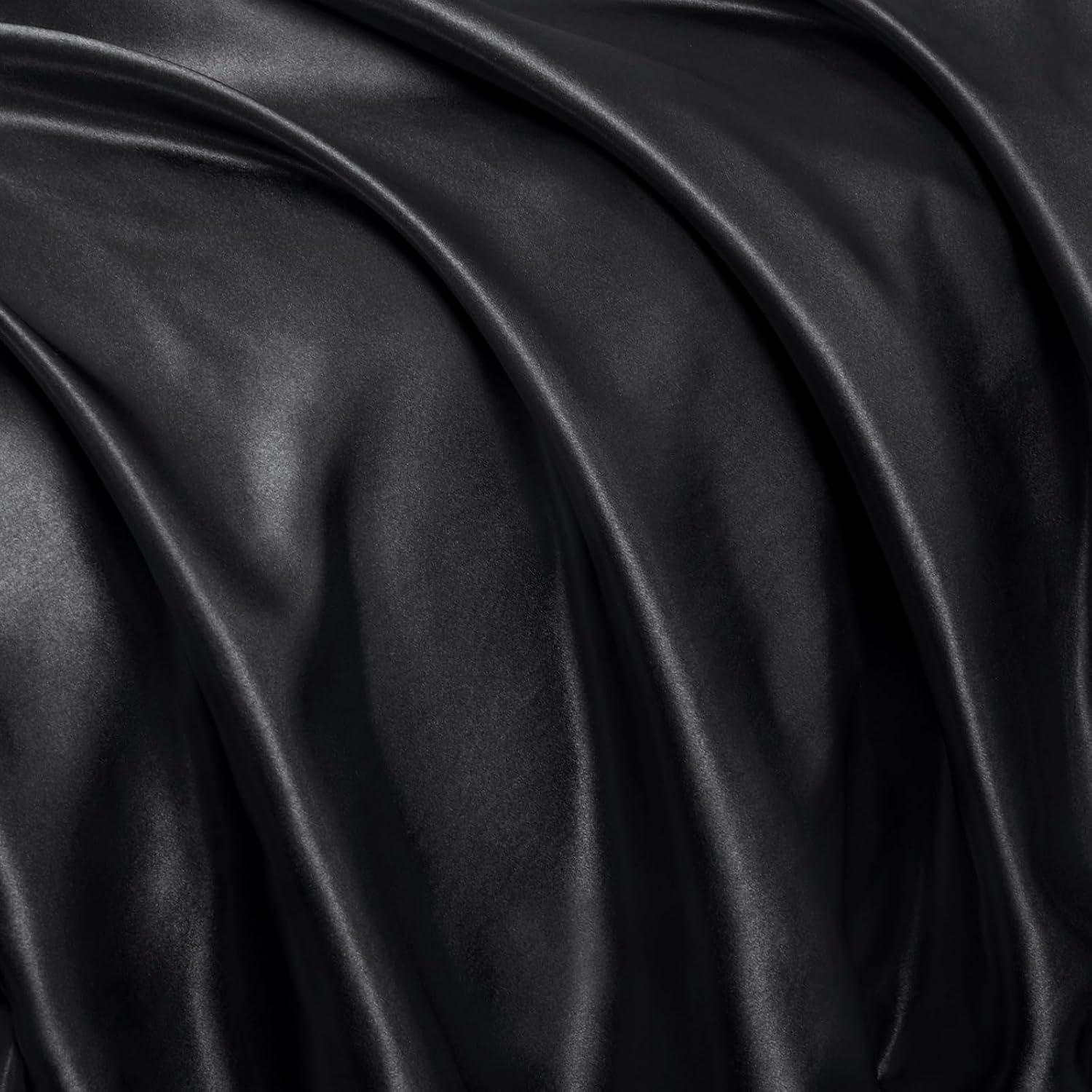 Homiest Ruffle Euro Sham Covers 26x26 Inch Set of 2, Black Satin Pillow Shams with 3 Inch Wide Decorative Ruffled, European Square Satin…