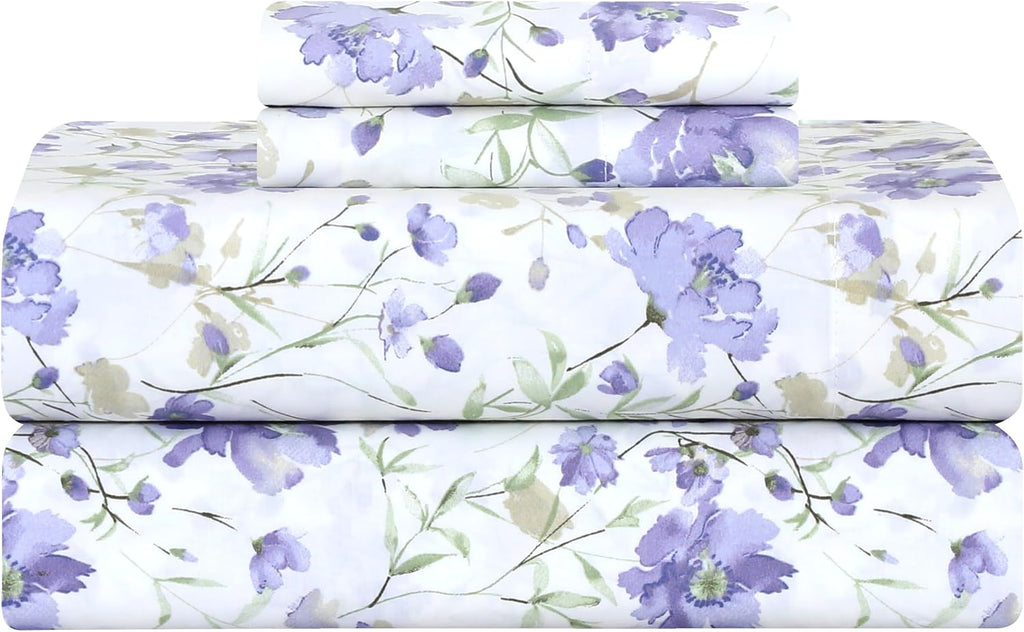 Featherstitchnewyork Feather & Stitch Softest 100% Cotton Sheets, 300 Thread Count Percale Weave Bedding, 16" Deep Pocket, Cooling Sheets,…