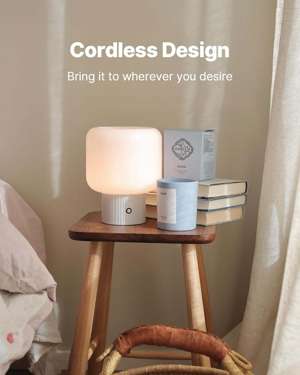 MAGCHARM Halo Mushroom Lamp, 5W Cute Cordless Rechargeable Table Lamp with Glass Shade, 3 Color Temps LED Dimmable Ambient Lighting…