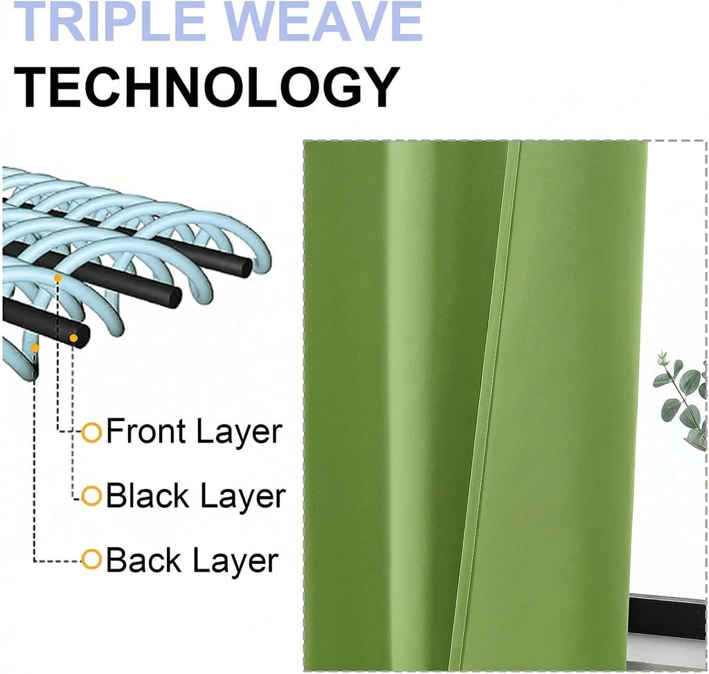Simplebrand Ava Lime Short 36 Inches Blackout Curtain 2 Panels Set, Half Window Rod Pocket Privacy Curtain Tiers for Kitchen, Curtains Blac…