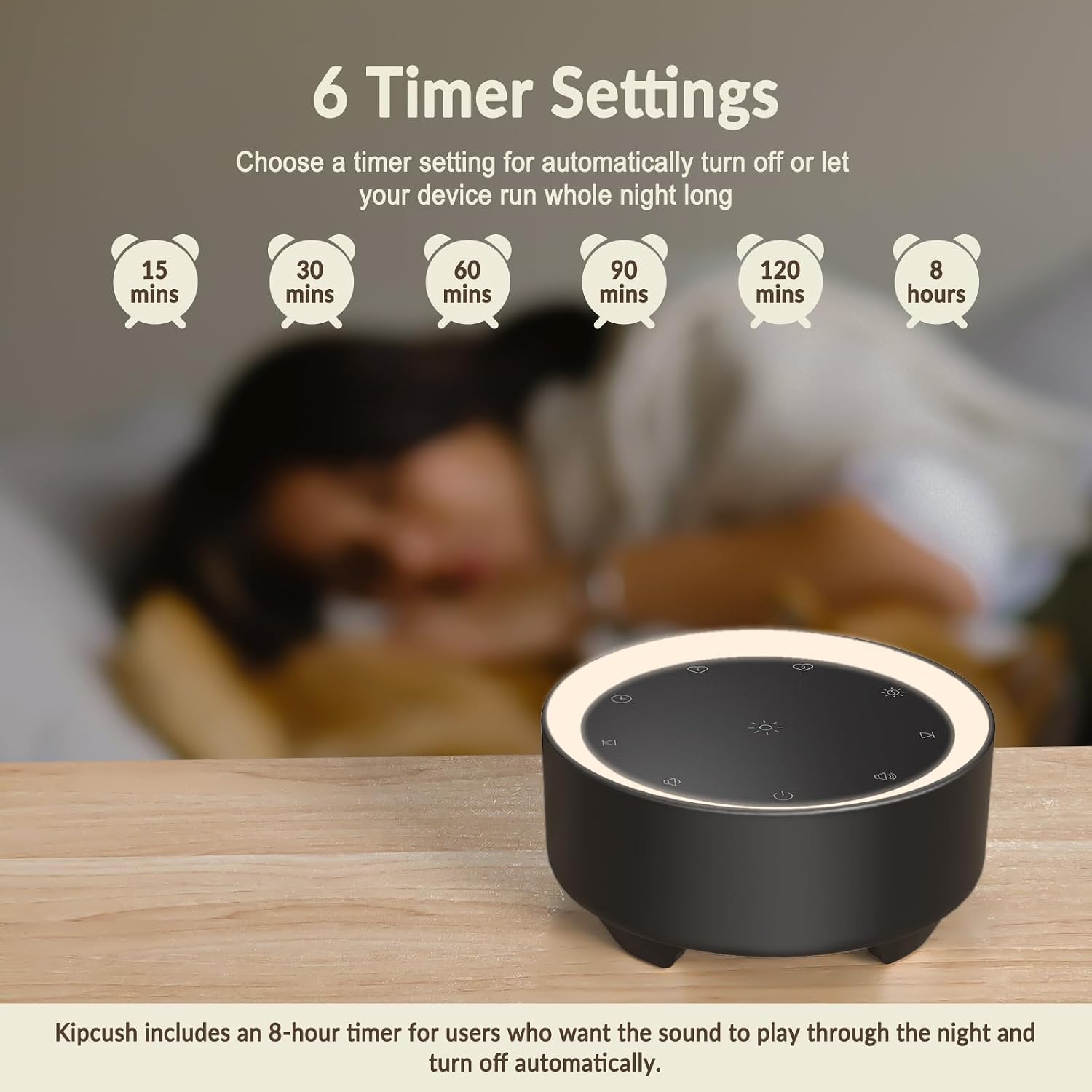 Kipcush® Kipcush White Noise Machine for Sleeping, 20 Soothing Sounds Including White Pink Brown Noise, Fan and Nature