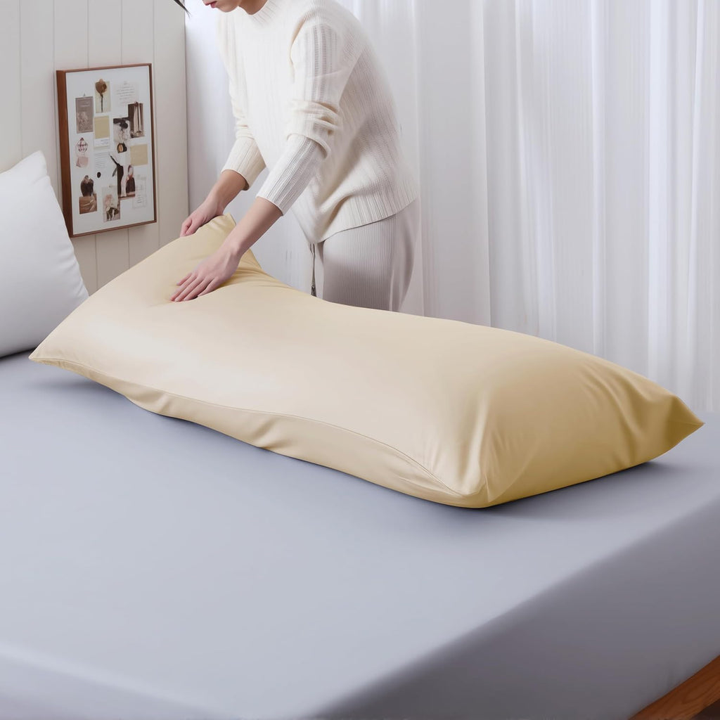 ShunjieHome Body Cooling Pillow Case, Viscose Derived from Bamboo Long Pillow Protectors, 400 TC Soft Silky Breathable Summer Body Pillowcas…