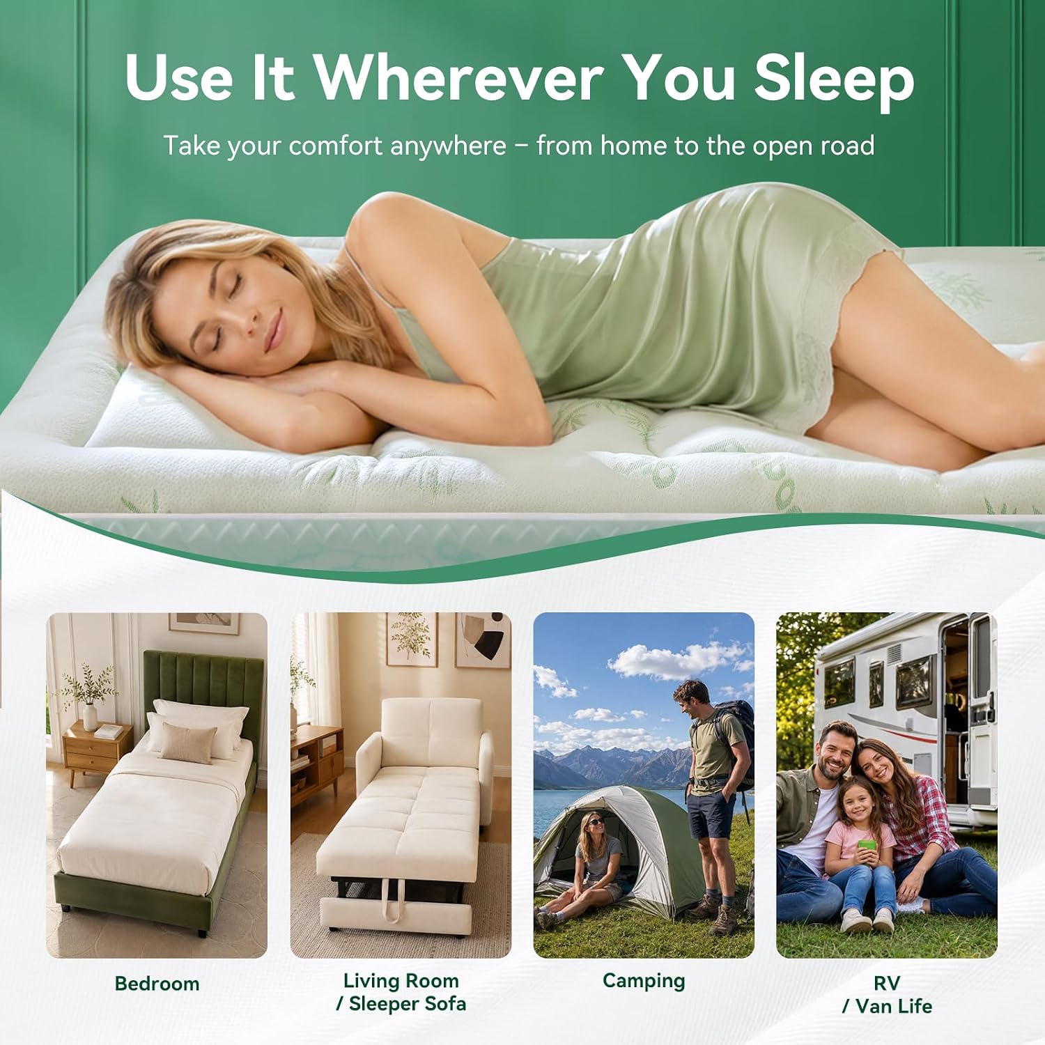 NiceSleepPlusLife Dual Layer 4 Inch Twin Size Mattress Topper - 2" Gel Cooling Memory Foam and 2" Ultra Soft Pillow Top, Viscose Made from…